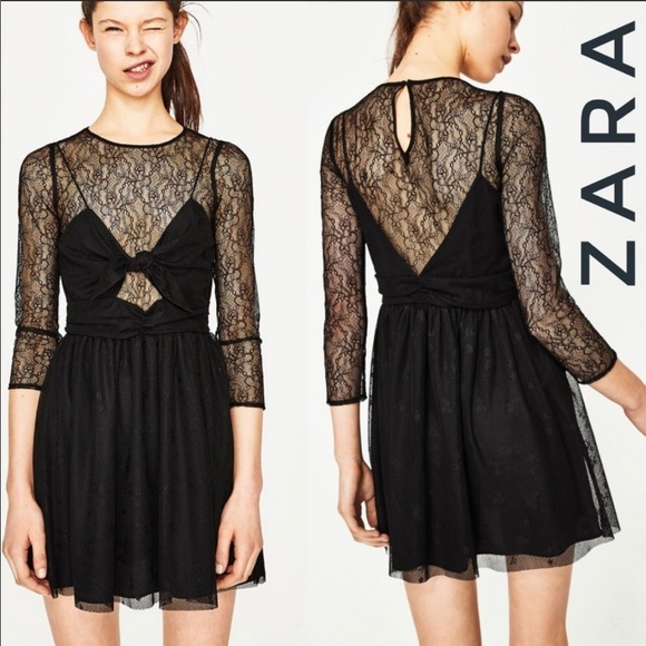 zara tie front dress